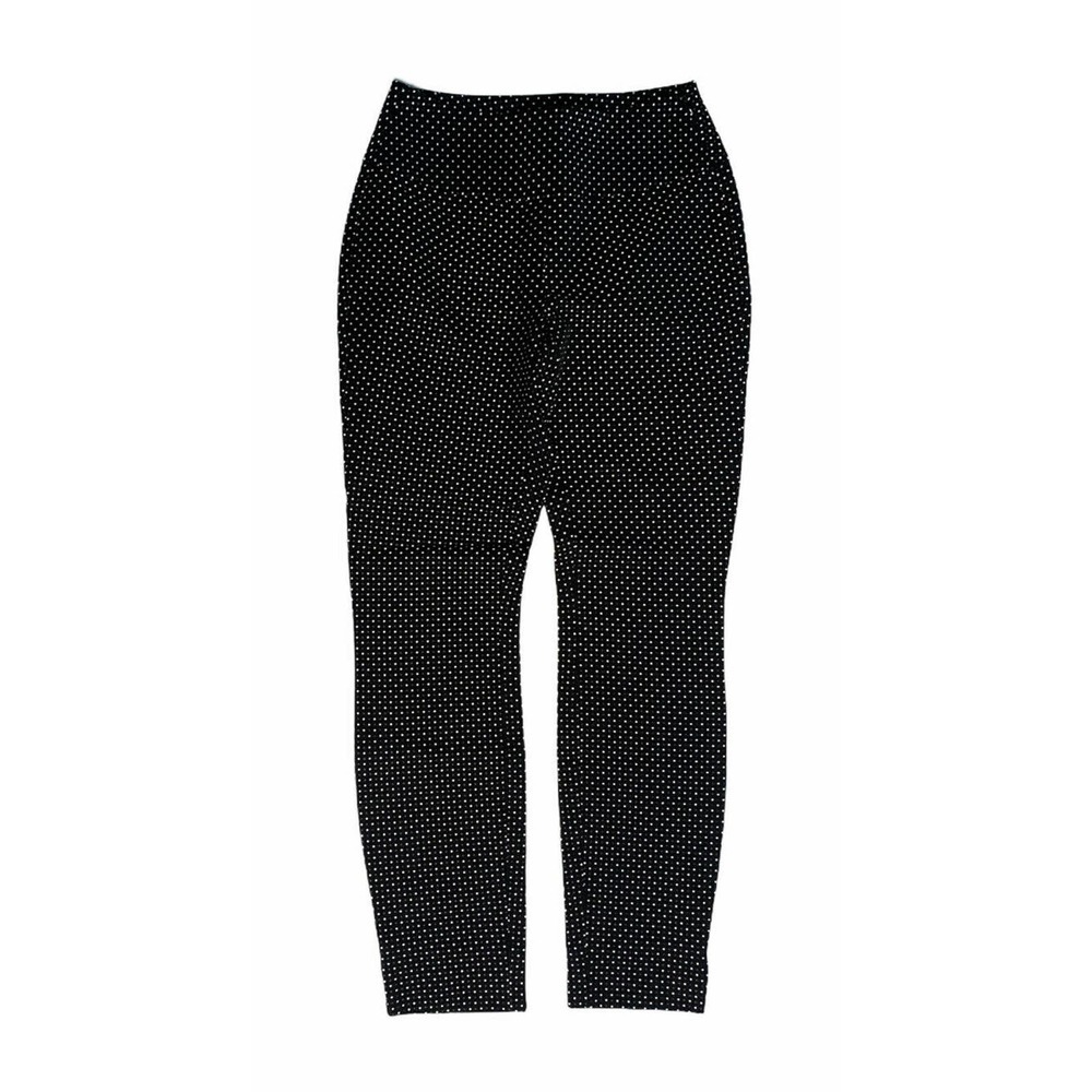 Womens CAbi 5175 Black Polka Dot Mid Rise Side Zip Slim Ankle Pants w/ Stretch 0